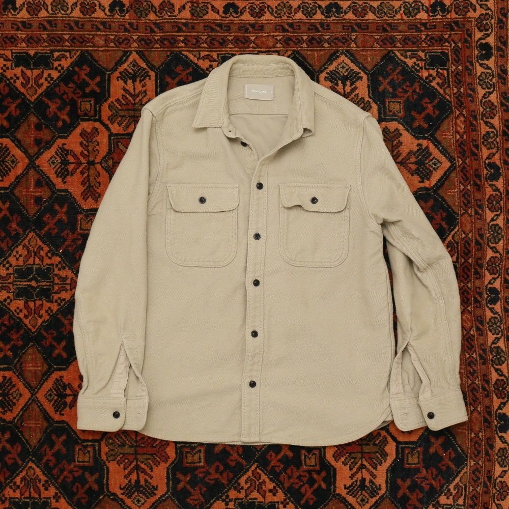 Everlane heavy weight overshirt shacket tan size M